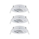 Einbauringe 3er Choose Basis-Set schwenkbar 50° Weiß-Matt in schwenkbarem Design, ideal für individuelle Lichtgestaltung.