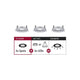 Einbauringe 3er Basis-Set Choose Starr Alu-Gedreht mit 3 Spots und 3 LEDs im Beispielbild.