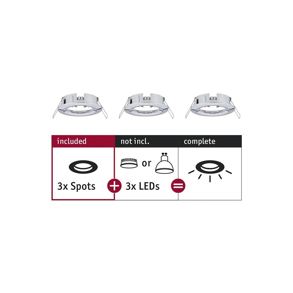 Set of 3 mounting rings Choose Basic Set Rigid Chrome