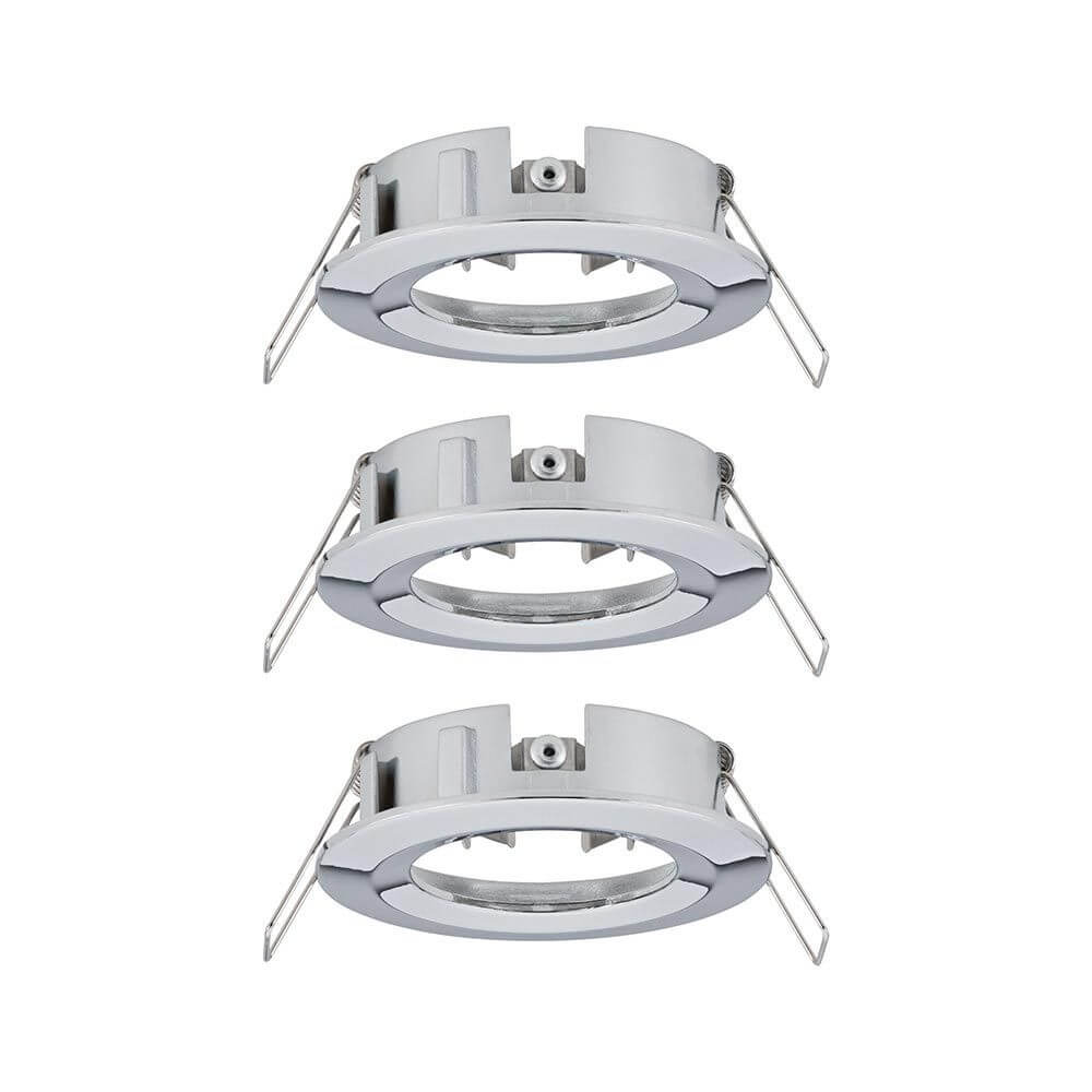 3er-Set Einbauringe Choose Basis-Set Starr Chrom - Chrom Einbauringe für verschiedene Leuchtmittel, feuchtraumgeeignet.