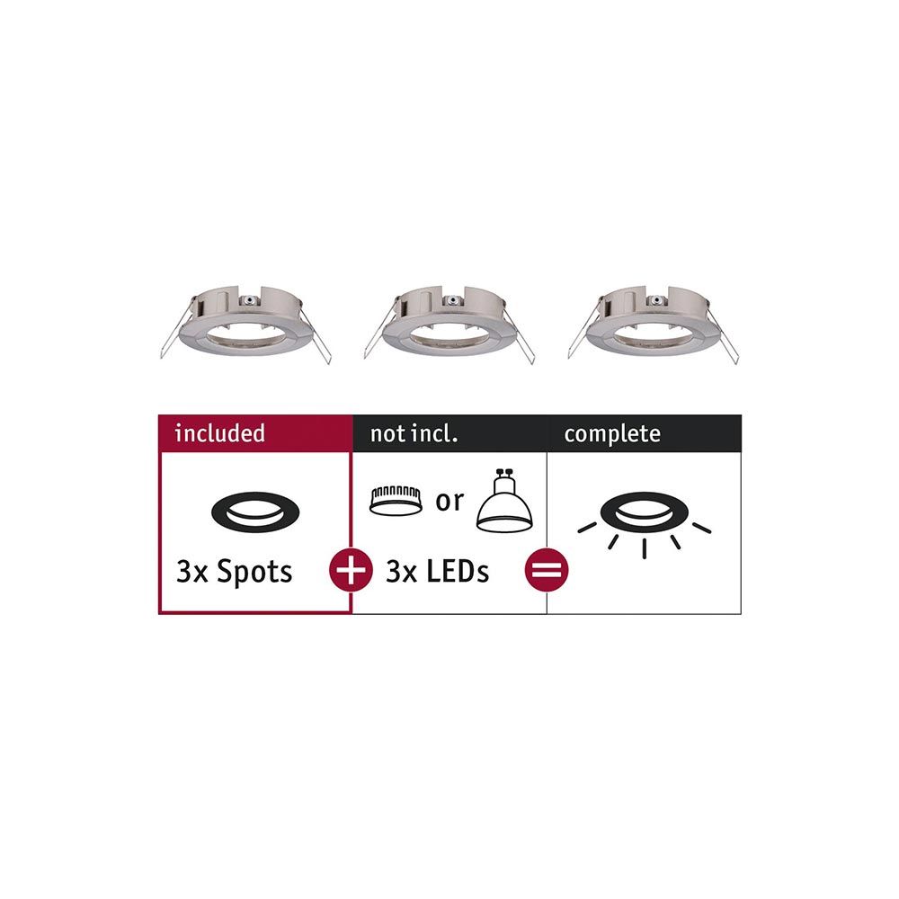 3er Set Einbauringe Choose Basis-Set starr Eisen-Gebürstet