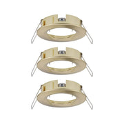 3er Set Einbauringe Choose Basis-Set starr Messing-Gebürstet, kompatibel mit Choose-Leuchtmitteln, spritzwassergeschützt IP44.