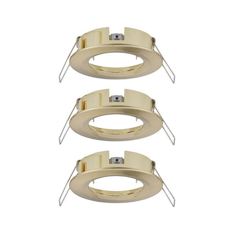 3-piece recessed ring set Choose basic set rigid brushed brass, compatible with Choose light sources, splash-proof IP44.