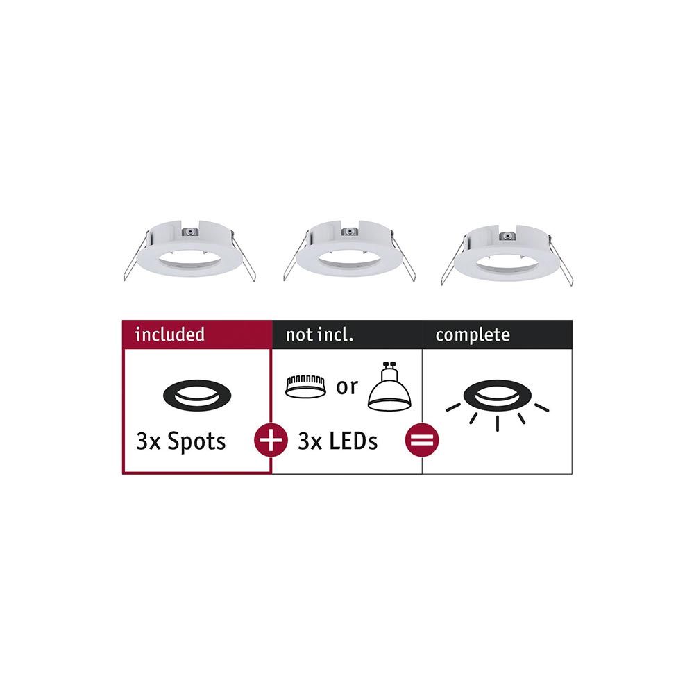 Mounting rings Choose 3-piece basic set rigid white-matt