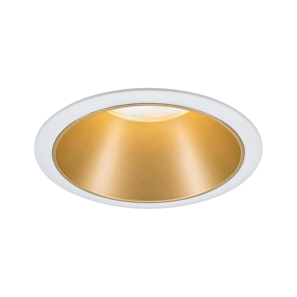 Einbauleuchte Cole in Weiß-Matt mit goldener Oberfläche für blendfreie Beleuchtung, ideal für moderne Raumakzente.