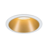 Einbauleuchte Cole in Weiß-Matt mit goldener Oberfläche für blendfreie Beleuchtung, ideal für moderne Raumakzente.