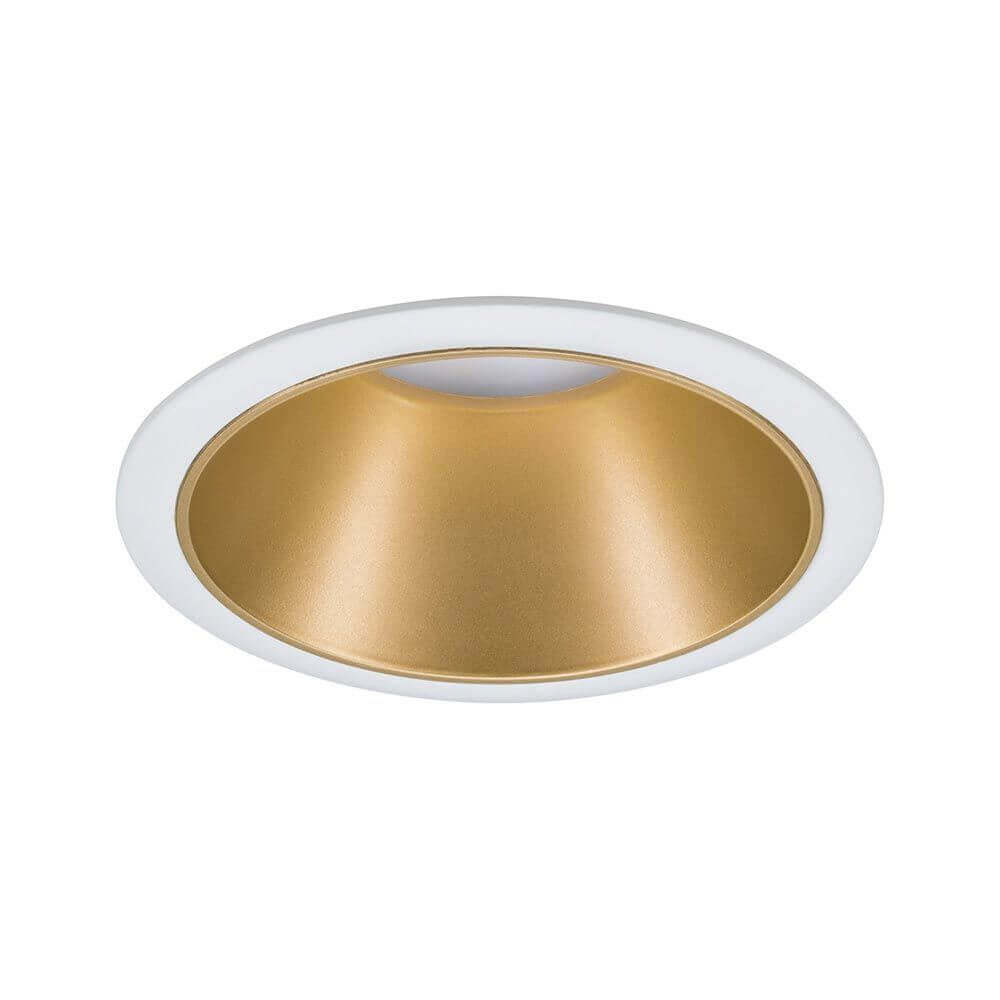 Einstellbare Einbauleuchte Cole in Weiß-Matt mit goldener Innenseite, blendfreies Licht für jeden Raum.
