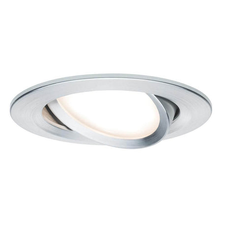 Spot encastré LED Coin Slim IP23 rond 6,8W en aluminium, dimmable et orientable, au design moderne et à la construction plate.
