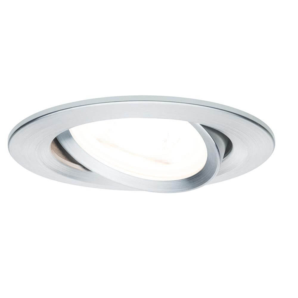 Einbauleuchte Nova IP23 rund Alu GU10 - moderner Einbaustrahler für Wohnräume und Dachvorstände.