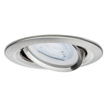 Runde Einbauleuchte Nova IP23 aus Eisen mit GU10-Sockel, ideal für Wohnräume und Dachvorstände.