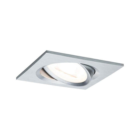 Recessed light Nova square swiveling LED 1x6.5W 2700K GU10 with modern design and warm white lighting.
