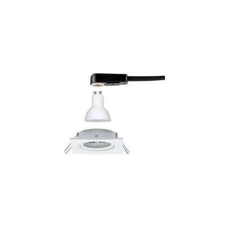 Einbauleuchte Nova eckig schwenkbar LED 3-stepdim 1x6,5W GU10 Weiß mit abnehmbaren LED Leuchtmittel