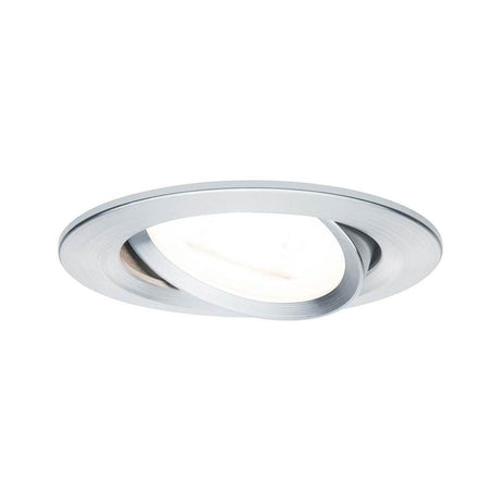 Recessed spotlight Nova round, tiltable LED 1x6.5W 2700K GU10 with modern design and warm white light.