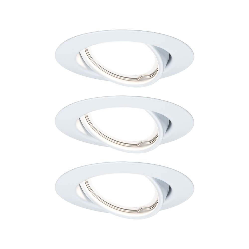 Einbauleuchten-Base Coin LED schwenkbar 3-stepdim 3x5W Weiß - Dreifach Set in Weiß.