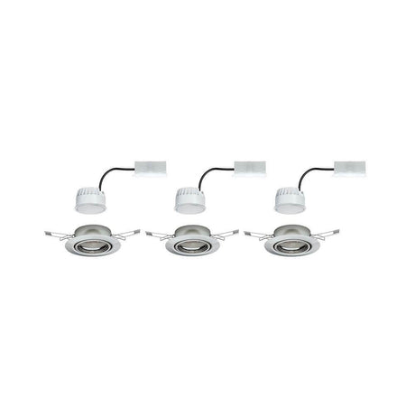 Einbauleuchten-Base Coin LED schwenkbar 3-stepdim 3x5W 51mm in weißer Ausführung, dreiteilig mit Schnellklemme.