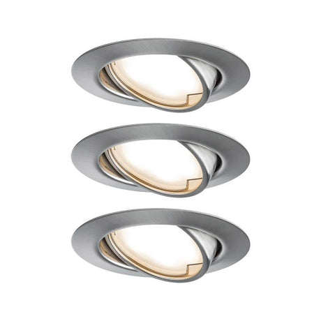 Einbauleuchten-Base Coin LED schwenkbar 3x5W 51mm in dekorativem Metalldesign.