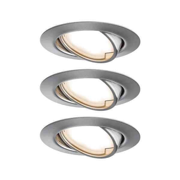 Einbauleuchten-Base Coin LED schwenkbar 3x5W 51mm in dekorativem Metalldesign.