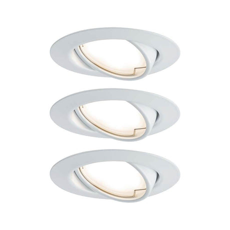 Einbauleuchten-Base Coin LED schwenkbar 3x5W Weiß - Set aus drei robusten, weißen Einbaustrahlern.
