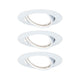 Einbauleuchten-Base rund schwenkbar LED 3-stepdim 3x5W GU10 Weiß mit drei schwenkbaren Einbaustrahlern in weißem Design