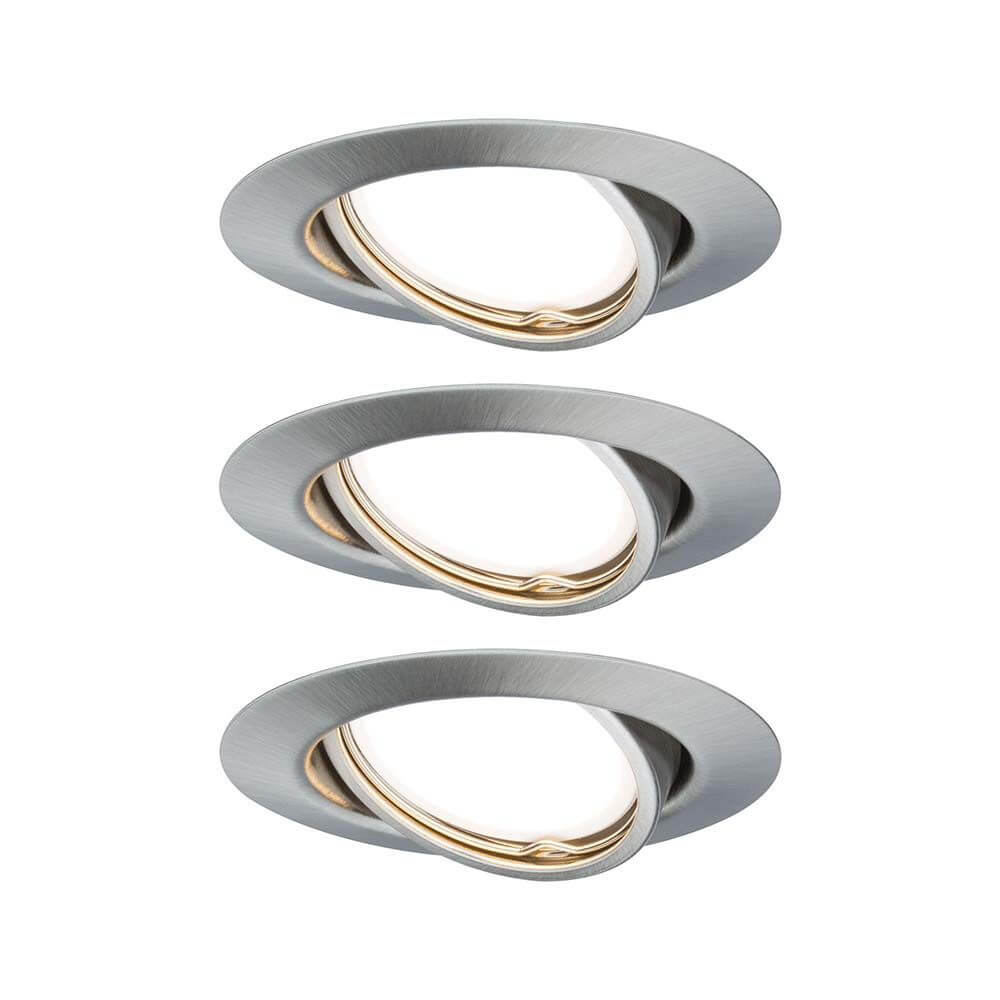 Einbauleuchten-Base rund schwenkbar LED 3-stepdim 3x5W GU10 51mm, Edelstahl Einbaustrahler, leicht zu installieren.