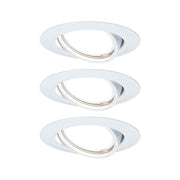 Round swivel recessed light base LED 3x5W GU10 white - triple, swivel, in white, for innovative lighting installations.