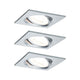 3er LED Einbauleuchten-Set Nova Eckig Schwenkbar Alu-Gebürstet - moderne LED Spots in elegantem Design.