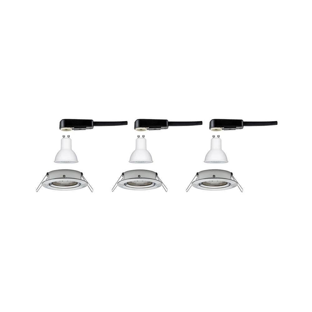 Nova Einbauleuchten-Set mit 3 schwenkbaren LED-Spots für modernes Wohnambiente in warmweißem Licht.