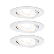 Einbauleuchten-Set Nova rund LED 3stepdim 3x6,5W GU10 Weiß mit warmweißem Licht für stimmungsvolles Ambiente.