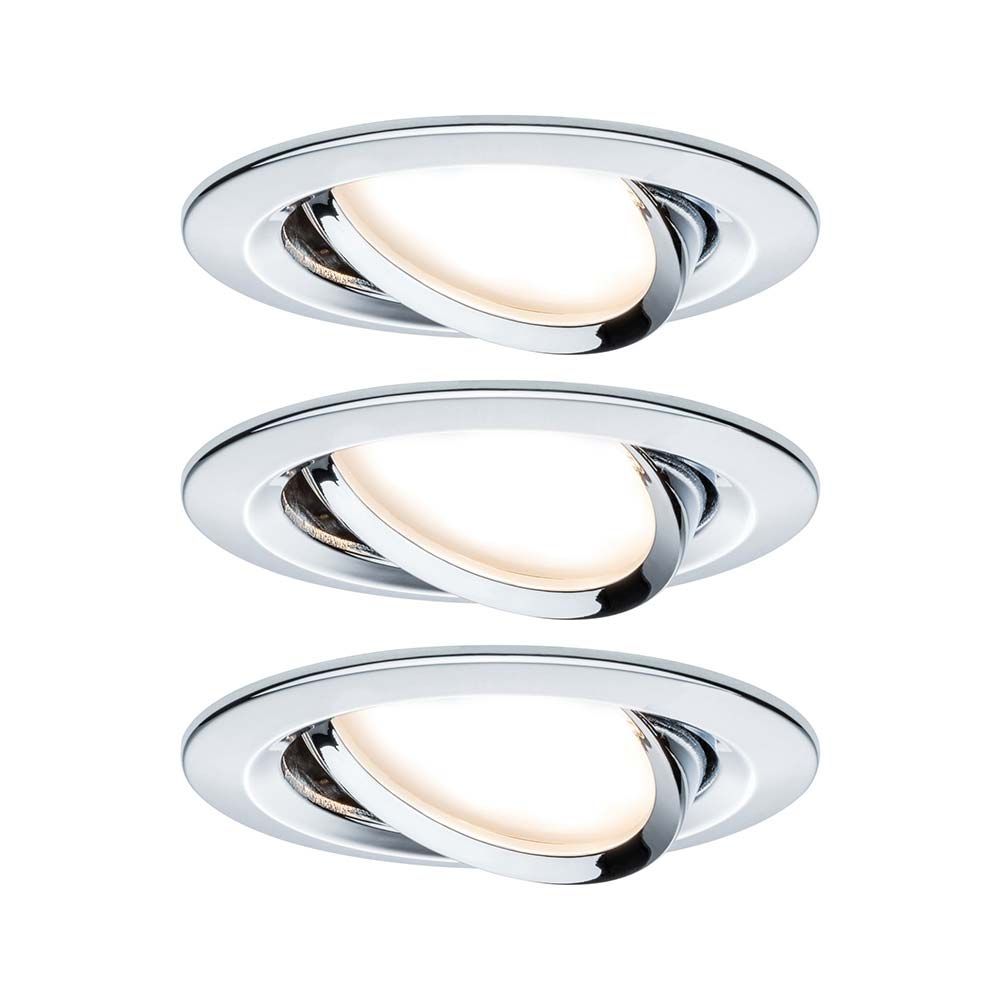 Einbauleuchten-Set Nova rund schwenkbar LED 3stepdim 3x6,5W GU10 Chrom