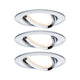 Einbauleuchten-Set Nova rund schwenkbar LED 3x6,5W 2700K GU10 Chrom in modernem Design mit warmweißem Licht.