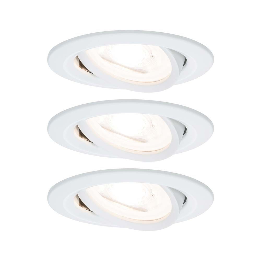 Recessed light set Nova round pivoting LED 3x6.5W 2700K GU10 White