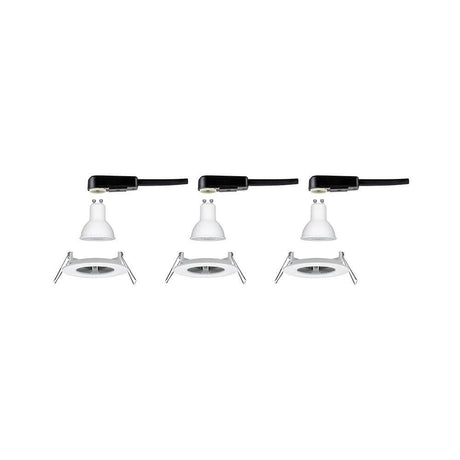 3er-Set LED Einbauleuchten-Set Nova rund starr IP44 3-stepdim Weiß in modernem Design