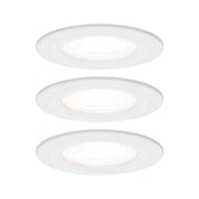 Ensemble de 3 LED kit de spots encastrés Nova rond fixe IP44 3-stepdim blanc au design moderne, idéal pour une lumière d’ambiance.