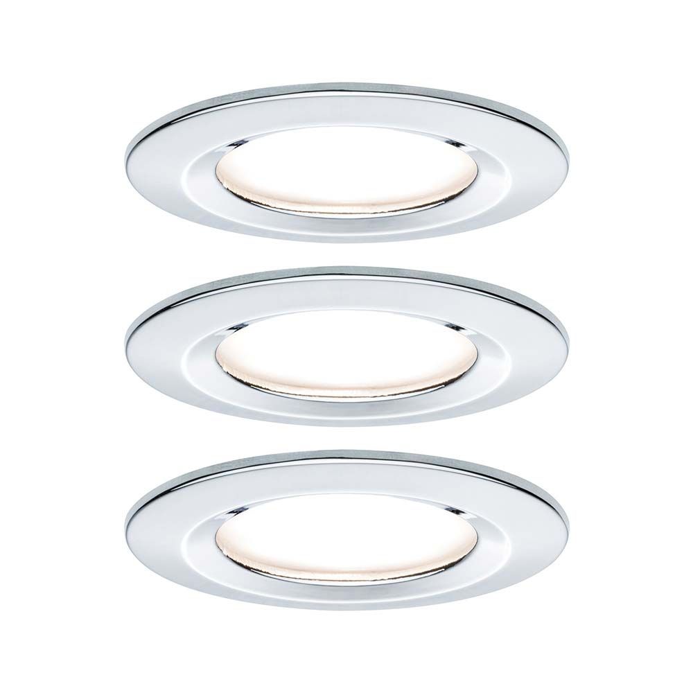 Juego de lámparas empotrables LED Nova Round Rigid IP44 GU10 cromo
