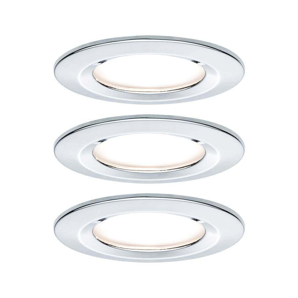 Sidurs Set Nova Round rigido LED IP44 3x6.5W 2700K GU10 Chrom