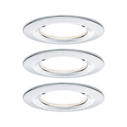 Einbauleuchten-Set Nova rund starr LED IP44 3x6,5W 2700K GU10 Chrom in modernem Design.