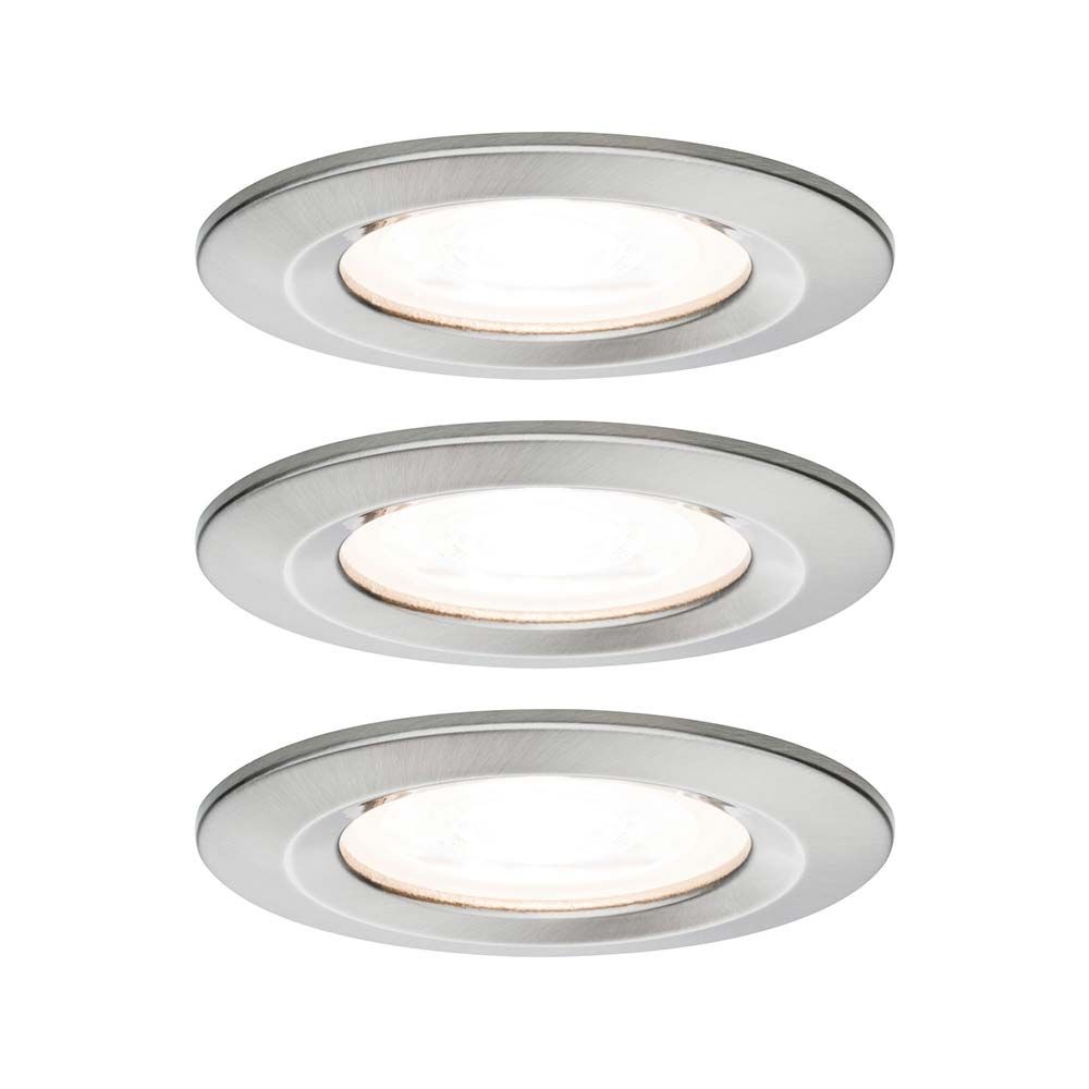 Juego de lámparas empotradas Nova redondas rígidas LED IP44 3x6,5W 2700K GU10
