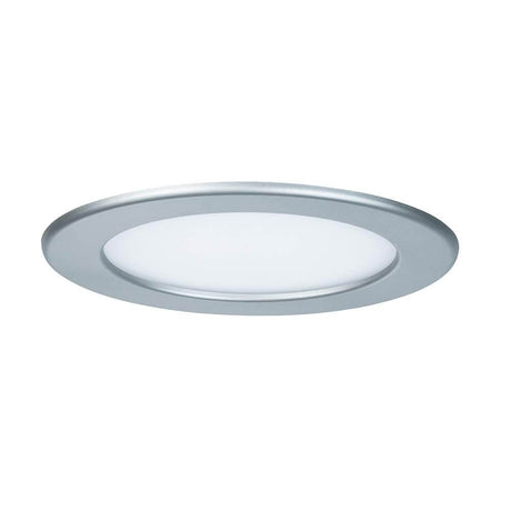 Recessed panel LED round 12W 2700K IP44 in silver with glare-free light for damp rooms