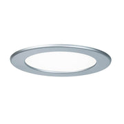 Panneau encastré LED rond 12W 4000K IP44 en argent avec design plat pour pièces humides.