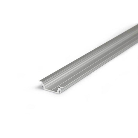 Installationsprofil flad 200cm anodiseret aluminium uden dæksel for LED-Strips - profil til LED-Strip systemer.
