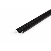 Einbauprofil schmal 200cm Schwarz ohne Abdeckung für LED-Strips aus Aluminium für sauberen Einbau