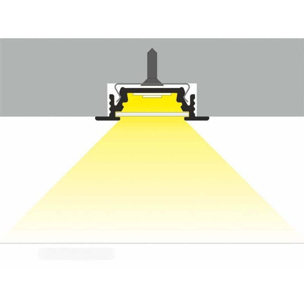 Einbauprofil schmal 200cm Schwarz ohne Abdeckung für LED-Strips
