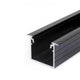 Einbauprofil tief 200cm Schwarz ohne Abdeckung für LED-Strips – Aluminiumprofil für professionelle LED-Installationen.
