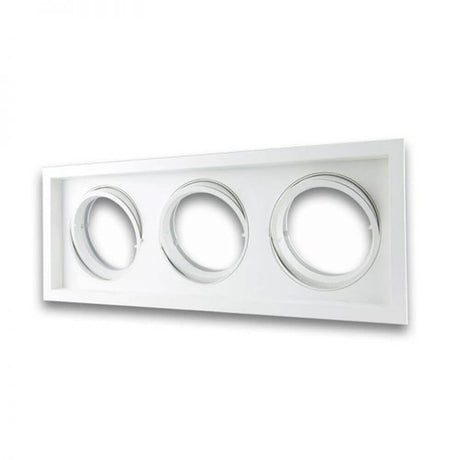 Einbaurahmen SHOP eckig & schwenkbar 3-fach 45cm weiß für LED-Leuchten