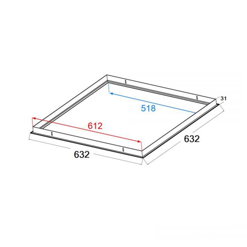 Einbaurahmen Weiß für LED Panel 600  Pro-Light   