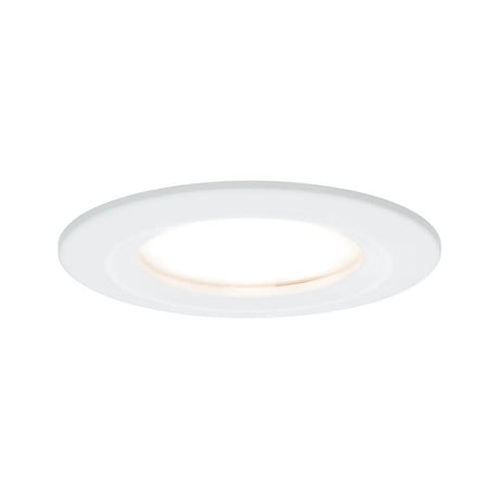 Einbaustrahler LED Nova rund Weiß in flacher Form für geringe Hohlraumtiefen und warmweißes Licht.