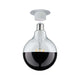 Einbaustrahler Nova starr mit E27 Fassung und eleganter glasklarer Lampe in Schwarz.