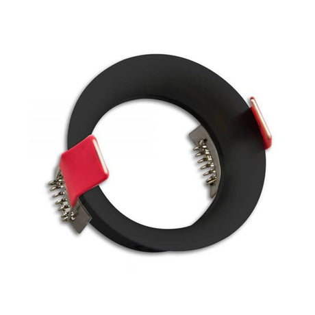Recessed spotlight Slim round for GU10, MR16 Black, minimalist black luminaire with funnel-shaped design.