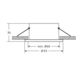 Recessed spotlight Sys-68 for GU10 socket IP65