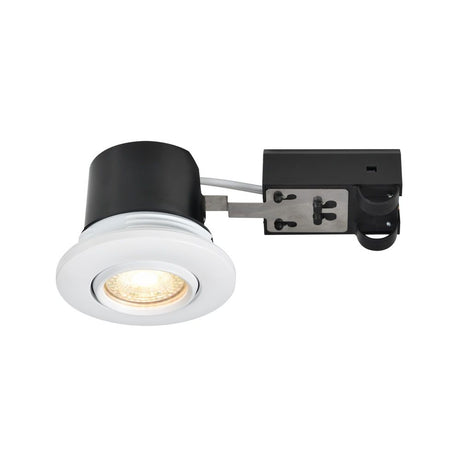 Eleganter Einbaustrahler Umberto IP44, ideal für dicke Decken und verschiedene Materialien, mit GU10-Glühbirne.